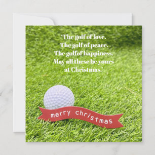 Cartes Pour Fêtes Annuelles Noël de golf avec balle de golf sur herbe verte