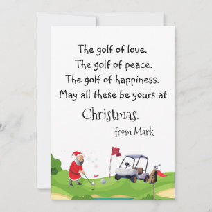Cartes Pour Fêtes Annuelles Noël de golf avec la bénédiction du Père Noël