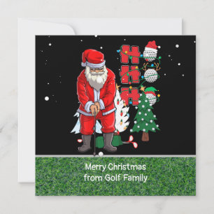 Cartes Pour Fêtes Annuelles Noël de golf avec le golf du Père Noël
