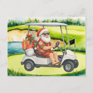 Cartes Pour Fêtes Annuelles Noël de golf sur le thème du Père Noël