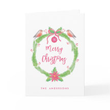 Noël de guirlande de houx d'aquarelle Joyeux