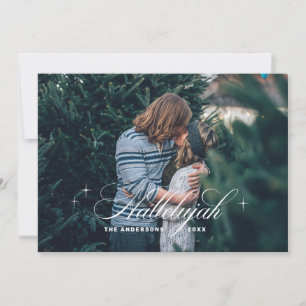 Cartes Pour Fêtes Annuelles Noël de Hallelujah Photo religieuse élégante