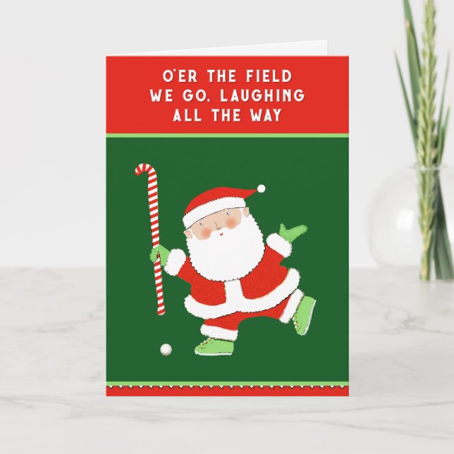 Cartes Pour Fêtes Annuelles Noël de hockey sur gazon (Devant)