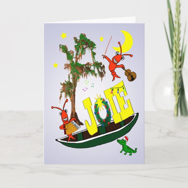 Cartes Pour Fêtes Annuelles Noël de joie de Cajun en français (Devant)