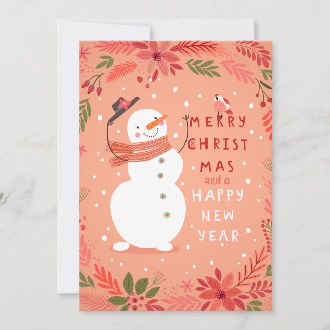 Cartes Pour Fêtes Annuelles Noël de Jolly Snowman - Warm Warm (Devant)