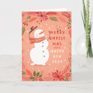Cartes Pour Fêtes Annuelles Noël de Jolly Snowman - Warm Warm