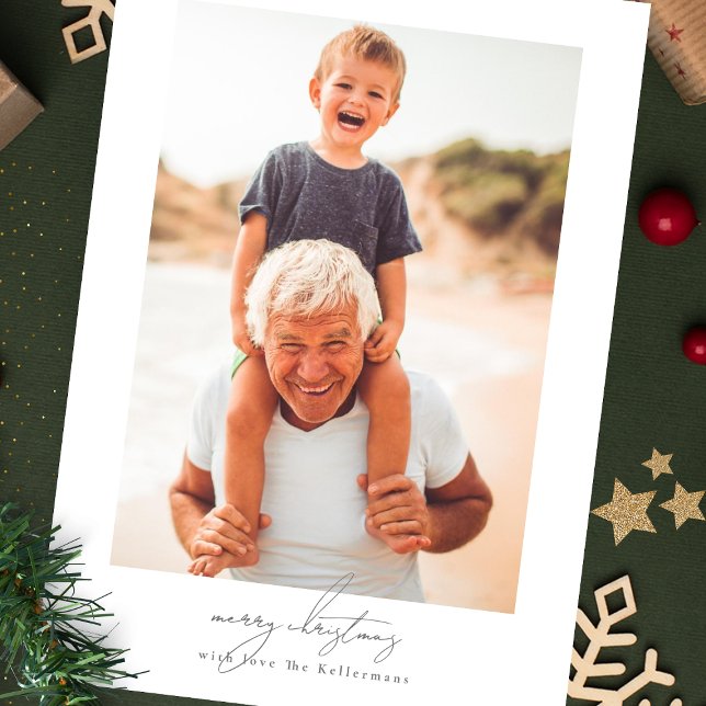 Cartes Pour Fêtes Annuelles Noël de la calligraphie | collage photo de famille (Créateur téléchargé)