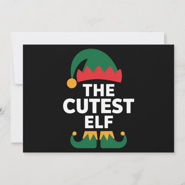 Cartes Pour Fêtes Annuelles Noël de la famille de jumelage des elfes (Devant)
