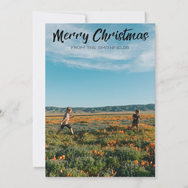 Cartes Pour Fêtes Annuelles Noël de la famille du terrain de tournestournesol (Devant)