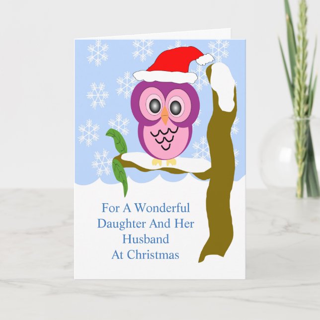 Cartes Pour Fêtes Annuelles Noël de la fille de hibou (Devant)