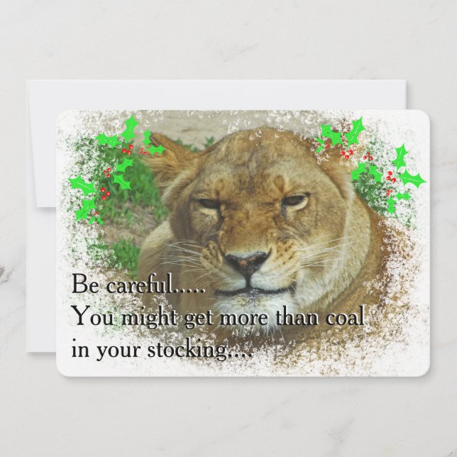 Cartes Pour Fêtes Annuelles Noël de la lionne (Devant)