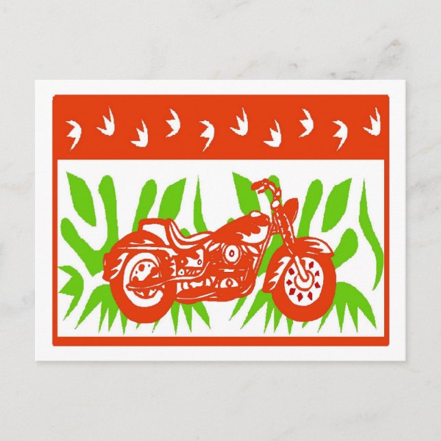 Cartes Pour Fêtes Annuelles Noël de la moto Abstraite (Devant)