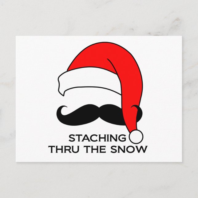 Cartes Pour Fêtes Annuelles Noël de la Moustache - Entrer dans la neige (Devant)