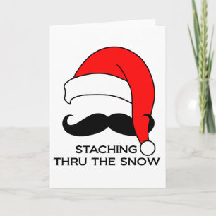 Cartes Pour Fêtes Annuelles Noël de la Moustache - Entrer dans la neige