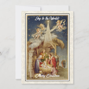 Cartes Pour Fêtes Annuelles Noël de la Nativité Vintage I Classique Religieux