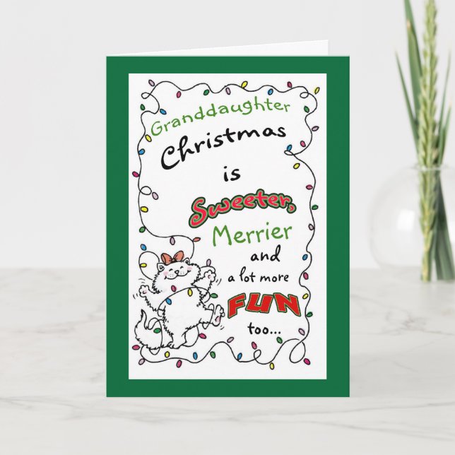 Cartes Pour Fêtes Annuelles Noël de la petite-fille est doux (Devant)