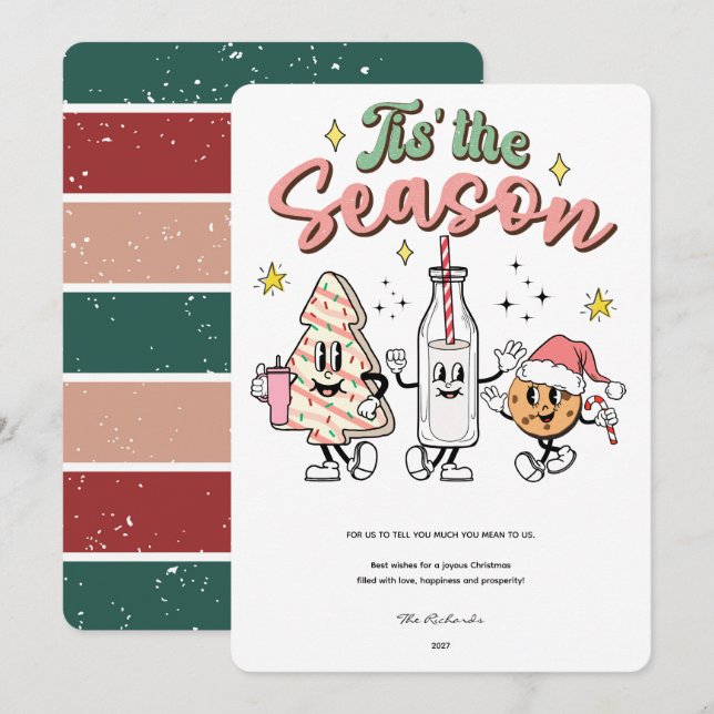 Cartes Pour Fêtes Annuelles Noël de la saison (Devant / Derrière)