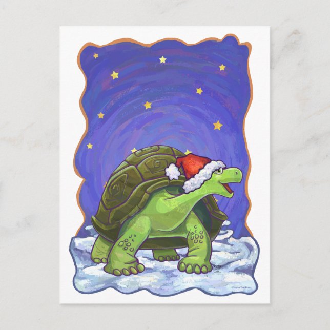 Cartes Pour Fêtes Annuelles Noël de la tortue nocturne étoilée (Devant)