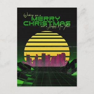 Cartes Pour Fêtes Annuelles Noël de la vague verte