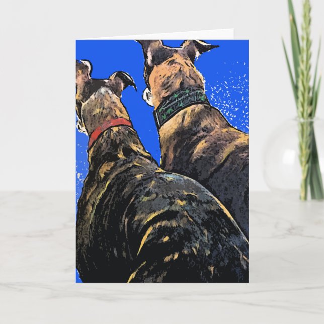 Cartes Pour Fêtes Annuelles Noël de lévrier (Devant)