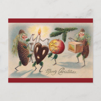Cartes Pour Fêtes Annuelles Noël de l'homme Pinecone victorien