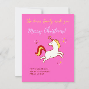 Cartes Pour Fêtes Annuelles noël de licorne