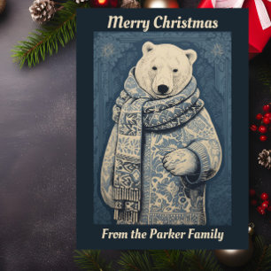 Cartes Pour Fêtes Annuelles Noël de l'ours bleu polaire