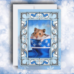 Cartes Pour Fêtes Annuelles Noel de marteau en verre teint bleu