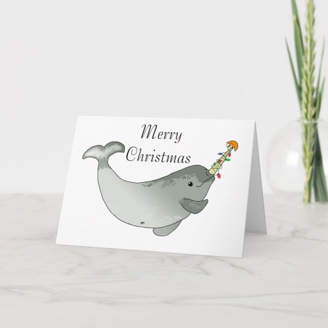 Cartes Pour Fêtes Annuelles Noël de Narwhal (Devant)