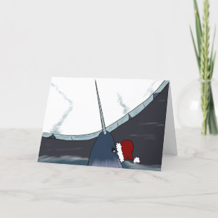 Cartes Pour Fêtes Annuelles Noël de Narwhal au Pôle Nord
