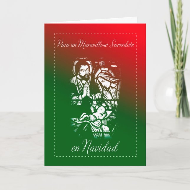 Cartes Pour Fêtes Annuelles Noël de nativité pour le prêtre, espagnol (Devant)