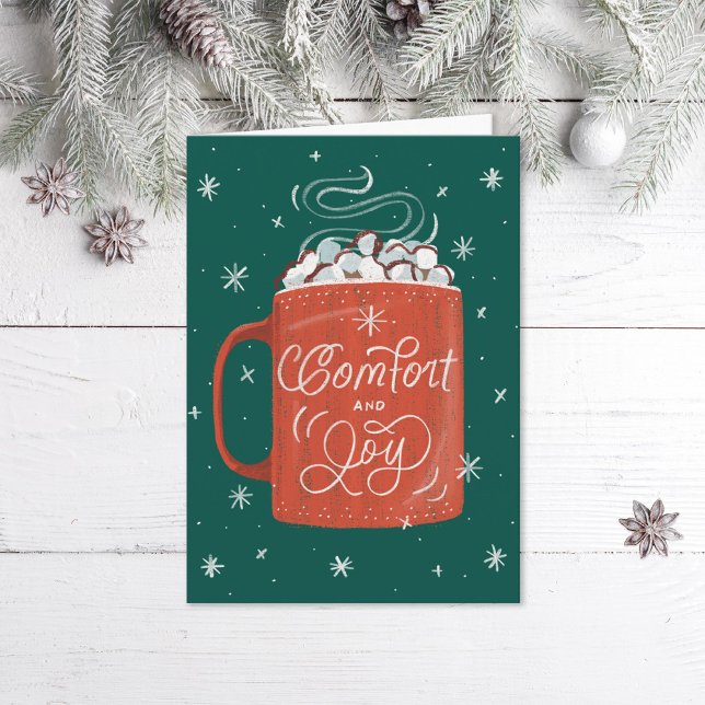 Cartes Pour Fêtes Annuelles Noël de Noël de Hot Cocoa Marshmallow (Créateur téléchargé)