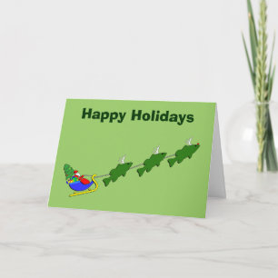Cartes Pour Fêtes Annuelles Noël de pêche de bar amusant