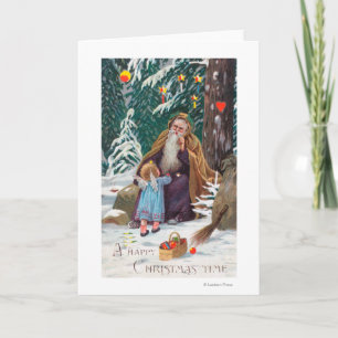 Cartes Pour Fêtes Annuelles Noël de père de temps de Noël heureux avec