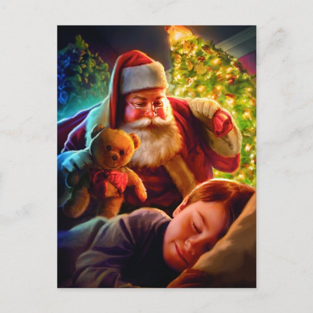 Cartes Pour Fêtes Annuelles Noël de Père Noël (Devant)