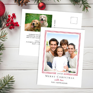 Cartes Pour Fêtes Annuelles Noël de photo de famille minimaliste