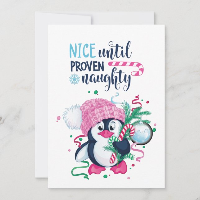 Cartes Pour Fêtes Annuelles Noël de pingouin (Devant)
