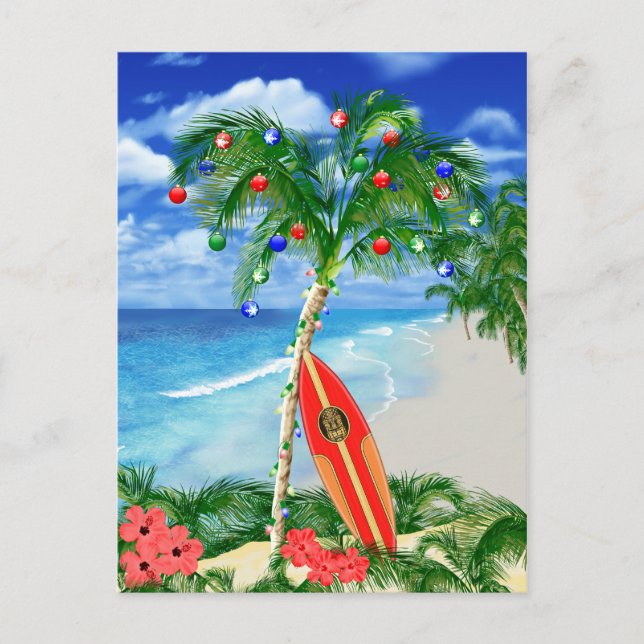 Cartes Pour Fêtes Annuelles Noël de plage (Devant)