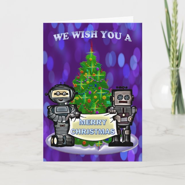 Cartes Pour Fêtes Annuelles Noël de robot (Devant)