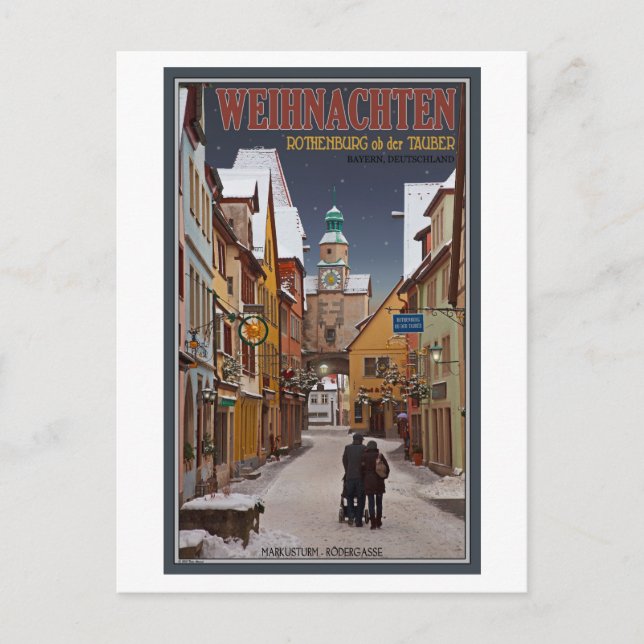 Cartes Pour Fêtes Annuelles Noël de Rothenburg - de Markusturm (Devant)