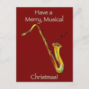 Cartes Pour Fêtes Annuelles Noël de saxophone