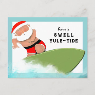 Cartes Pour Fêtes Annuelles Noël de surf drôle