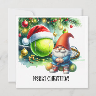 Cartes Pour Fêtes Annuelles Noël de tennis avec balle et raquette de tennis