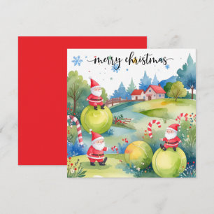 Cartes Pour Fêtes Annuelles Noël de tennis avec un thème de tennis 