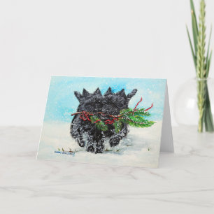 Cartes Pour Fêtes Annuelles Noël de Terrier de cairn