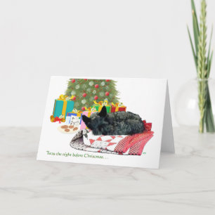 Cartes Pour Fêtes Annuelles Noël de Terrier Écossais endormi