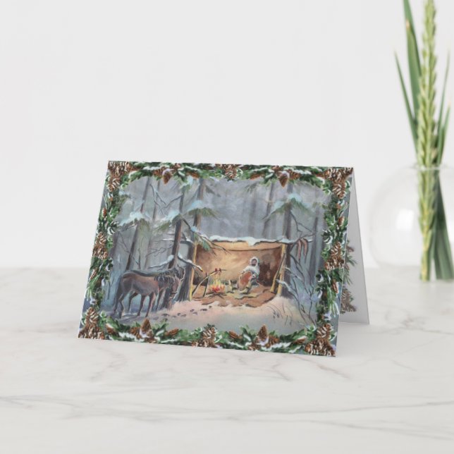 Cartes Pour Fêtes Annuelles NOËL DE TRAPPER par SHARON SHARPE (Devant)