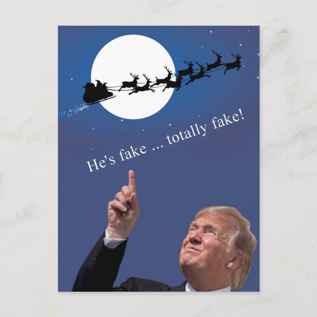 Cartes Pour Fêtes Annuelles Noël de Trump : Père Noël est un faux (Devant)