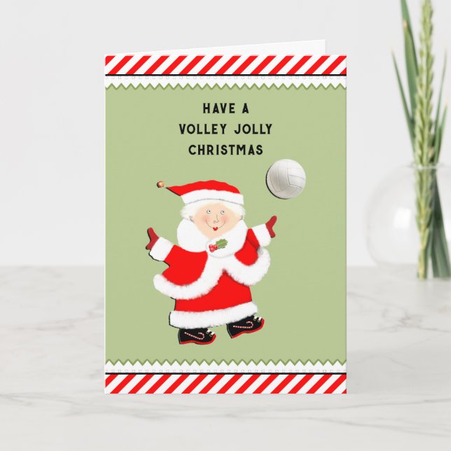 Cartes Pour Fêtes Annuelles Noël de volley-ball (Devant)
