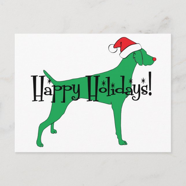 Cartes Pour Fêtes Annuelles Noël de Weimaraner (Devant)